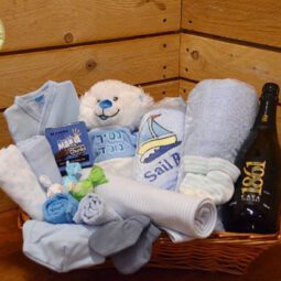 מארז להולדת התינוק עם שוקולד ויין