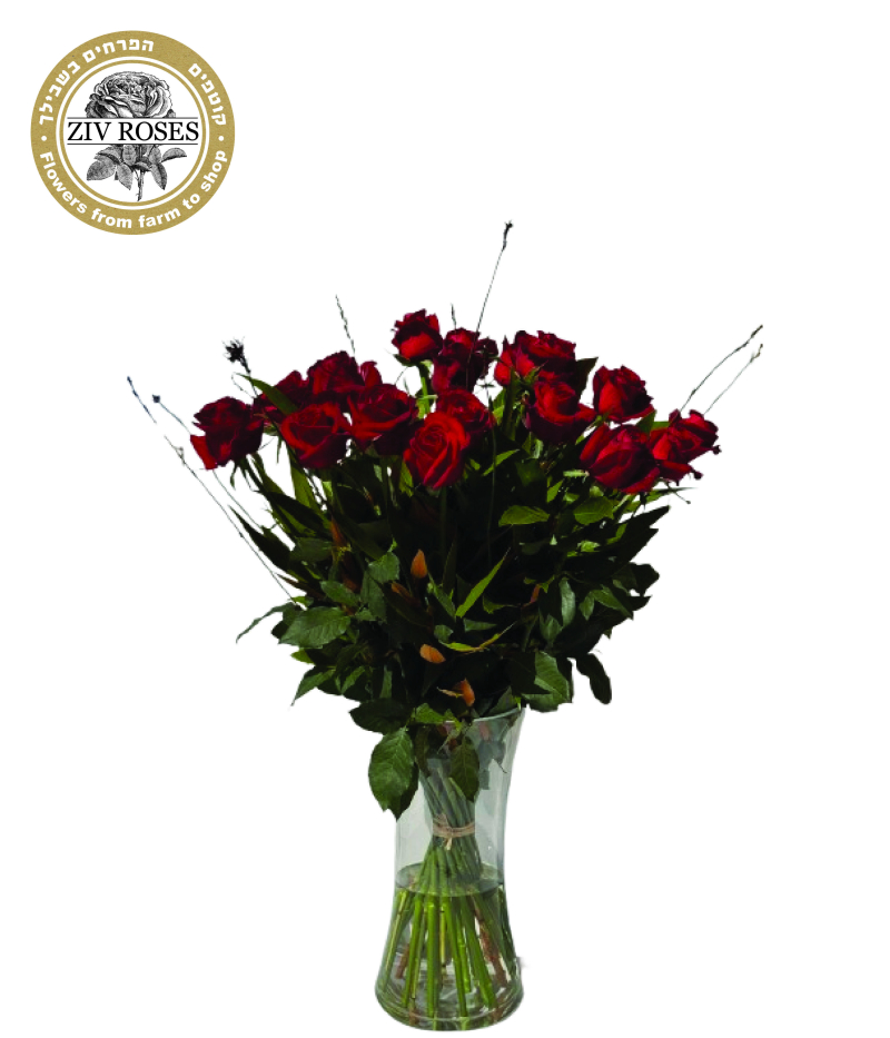 זר ורדים אדום גבוה